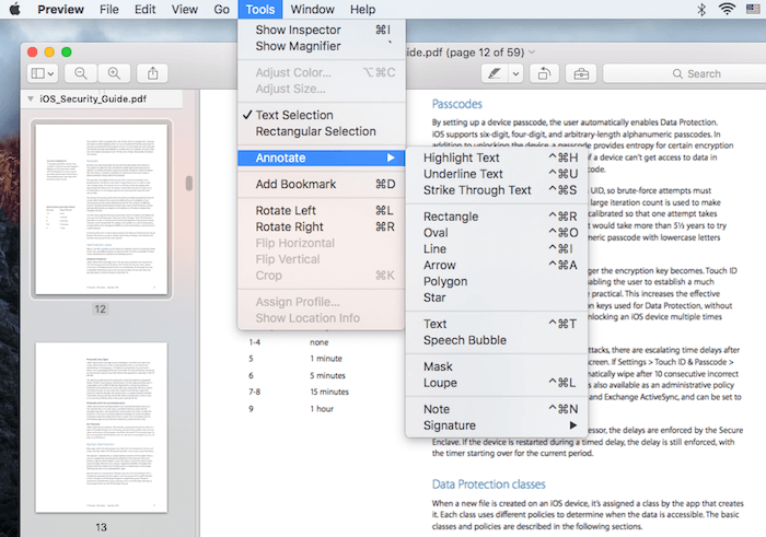 mac os preview add tags to pdf