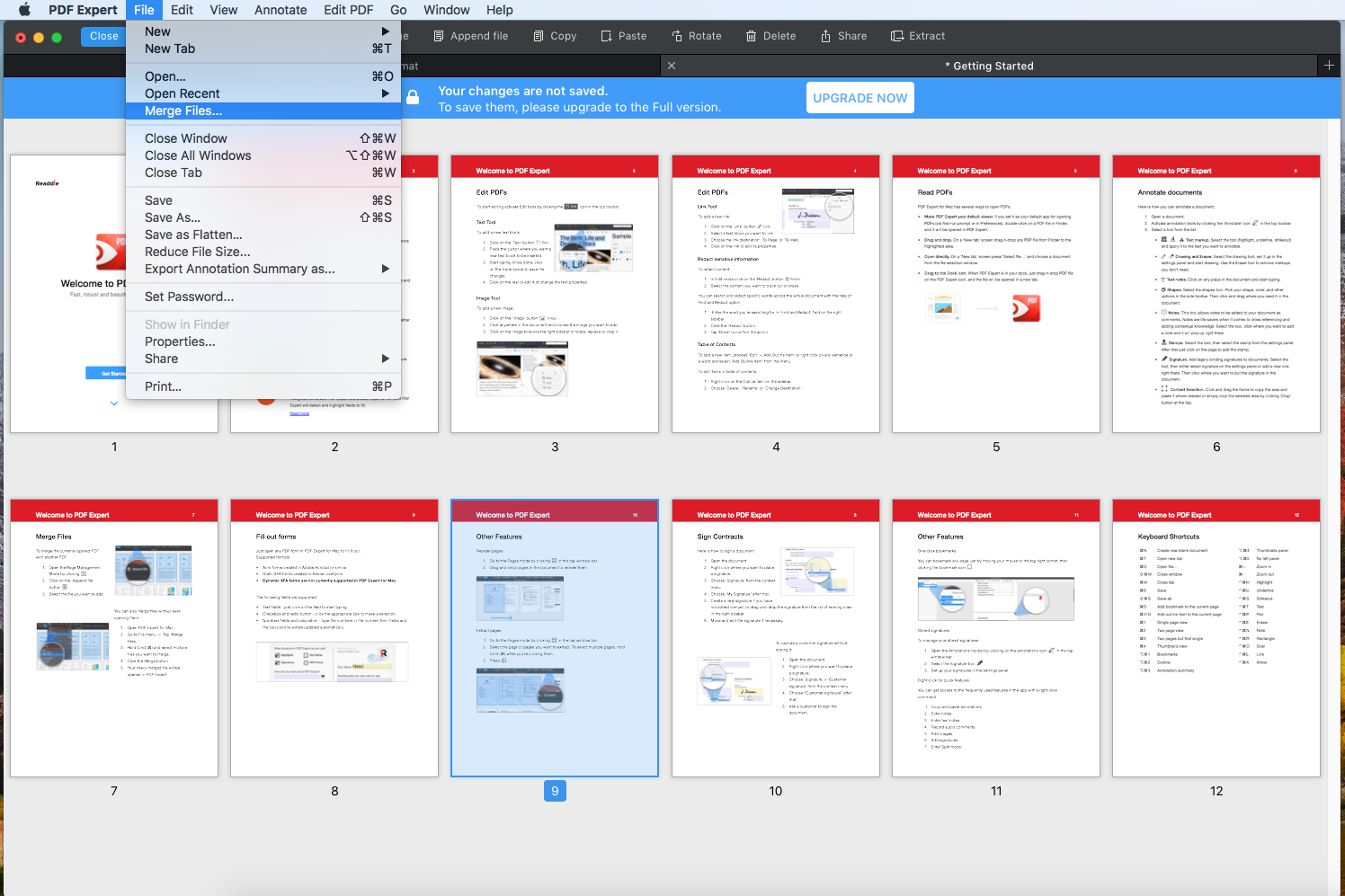 merge pdf file with PDF expert scr