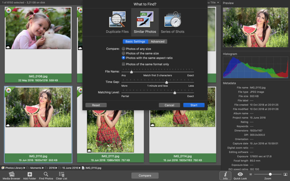 best duplicate photo sweeper for Mac - photosweeper screenshot