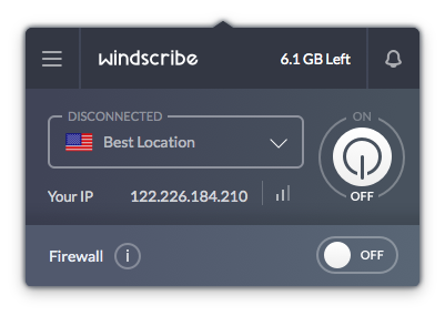 Windscribe VPN for Mac