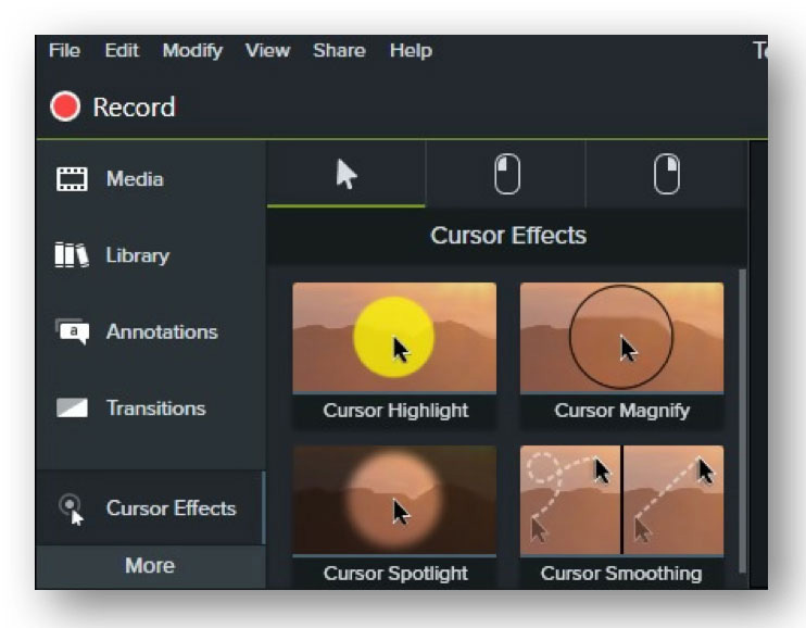 camtasia reivew- add cursor effect