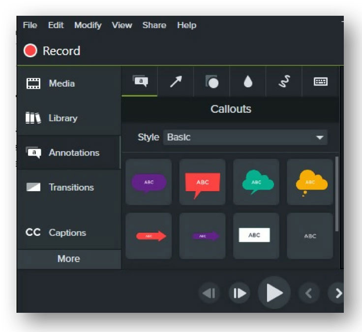 camtasia review - add callouts