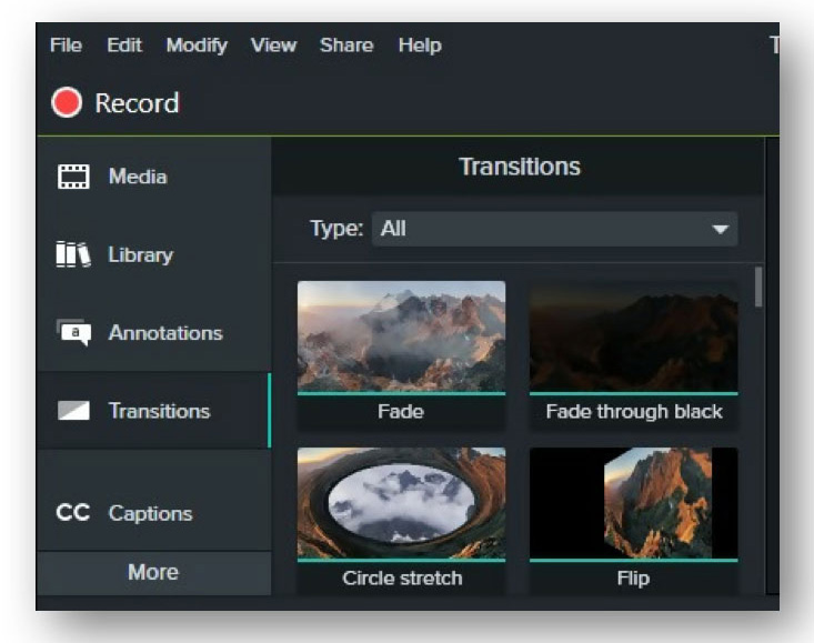 extra camtasia transitions