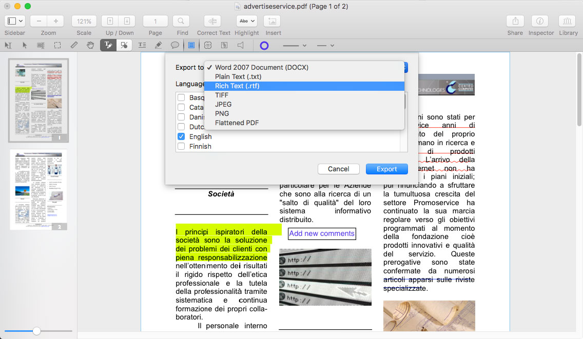 PDFpen review - export pdf