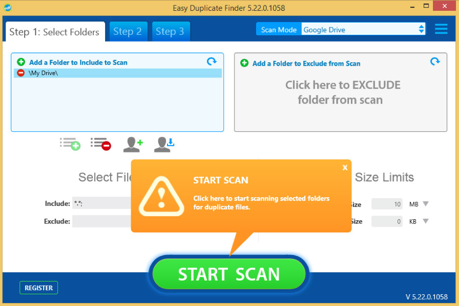 Easy Duplicate Finder scan Cloud drive