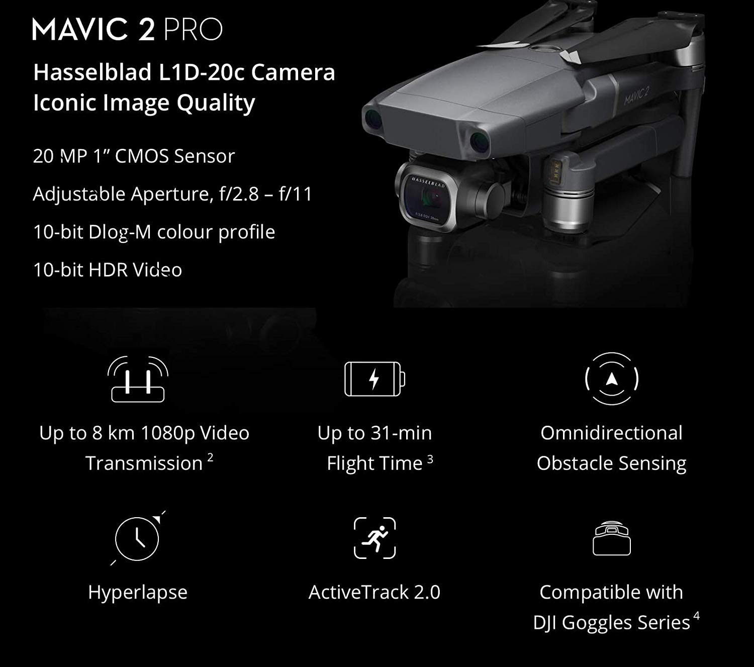 DJI-Mavic 2 Pro has 31 longest flight time