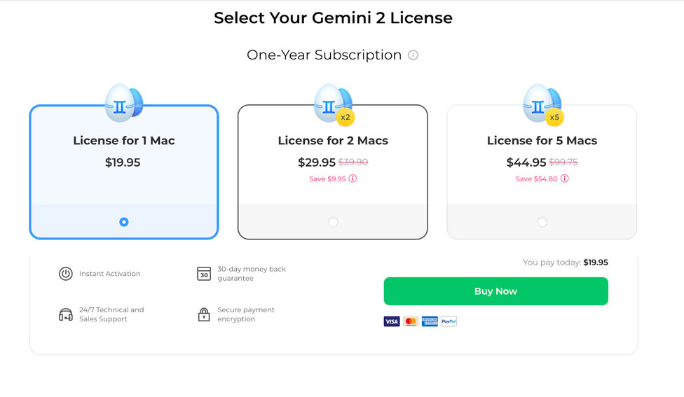 Gemini 2 duplicate file year price