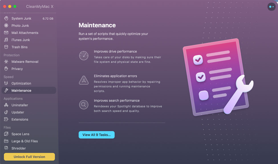 CleanMyMac X maintenance