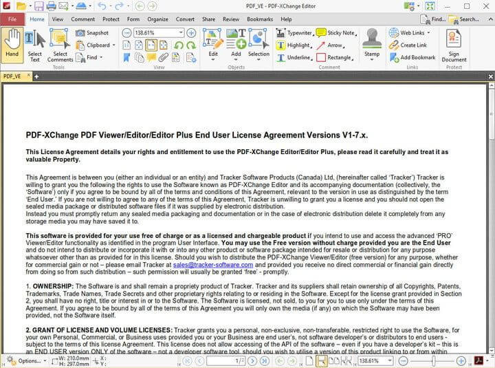PDF-XChange Editor edit scr