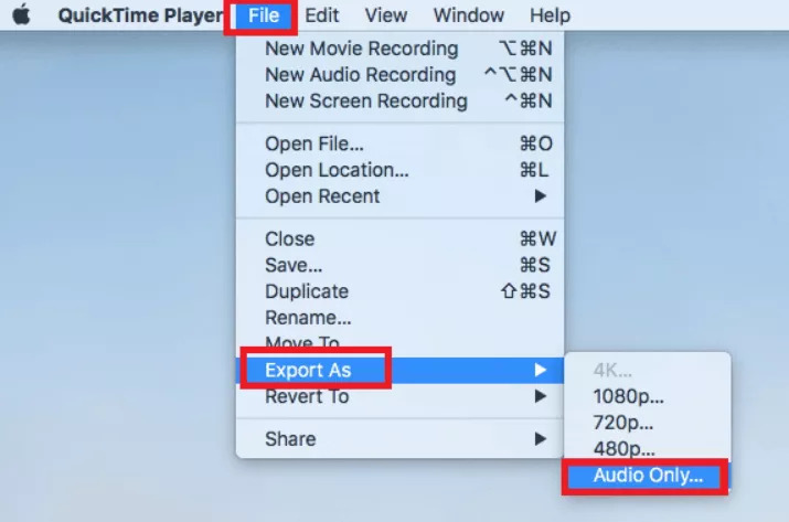 free way to extrac audio from video with Quicktime 