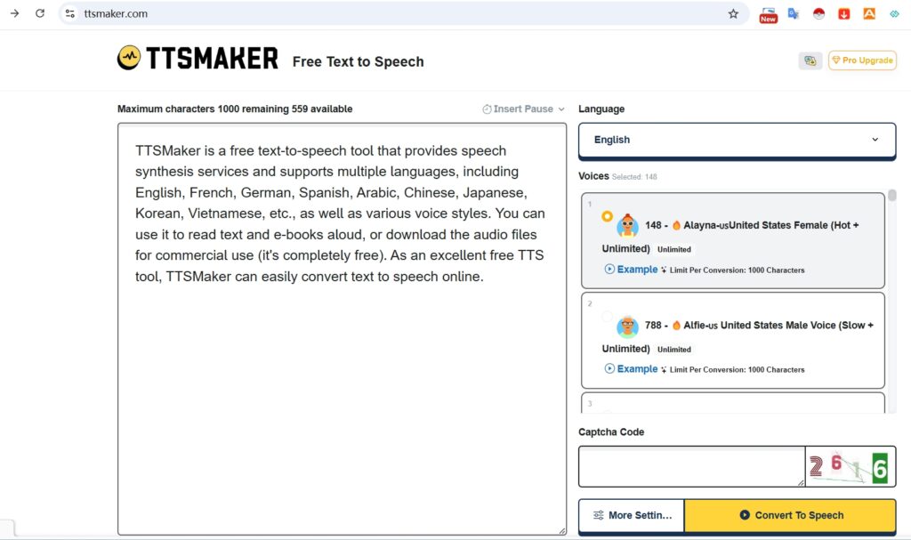 text to speech ai tool ttsmaker 